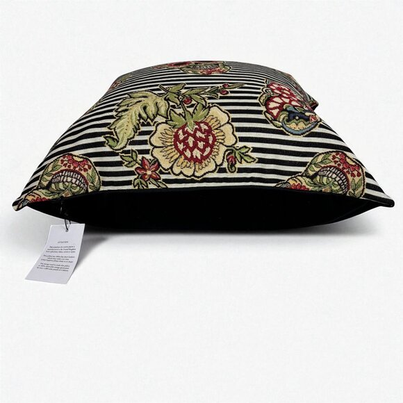 Caldeira Throw Pillow Black Tapestry Sugar Skull Day Of The Dead Feather Filled - Picture 8 of 9